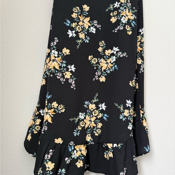 H&M Floral Wrap Skirt - Black and Yellow - Picture 2 of 6